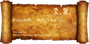 Kuczkó Mária névjegykártya