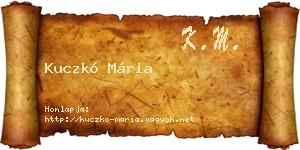 Kuczkó Mária névjegykártya