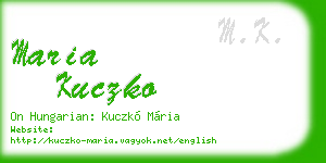 maria kuczko business card