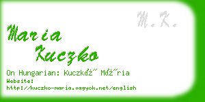 maria kuczko business card